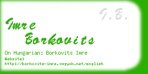 imre borkovits business card